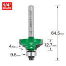 Trend Tools C104X1/4TC Self Guided Broken Ogee Quirk 4Mm Radius