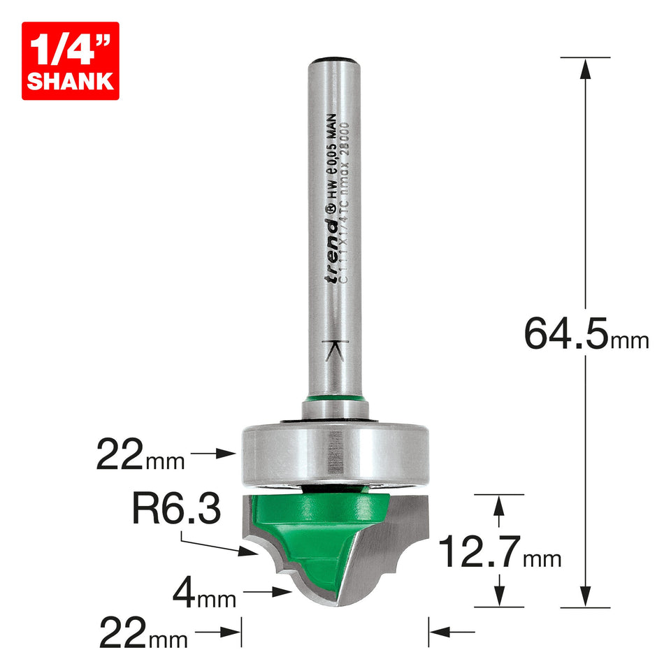 Trend Tools C111X1/4TC Broken Ogee 4Mm Radius