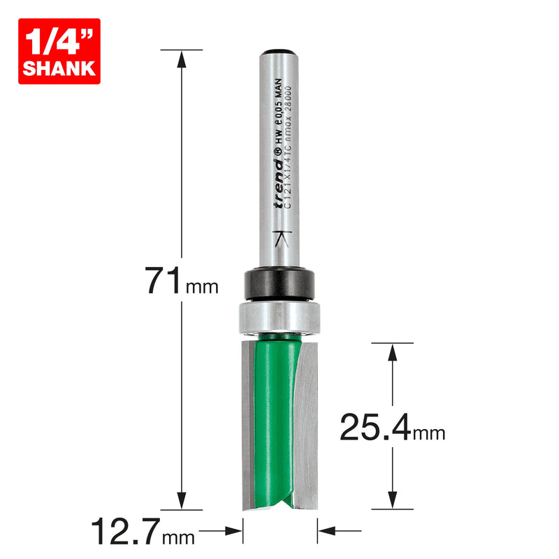 Trend Tools C121X1/4TC Template Profile 12.7Mm Diameter