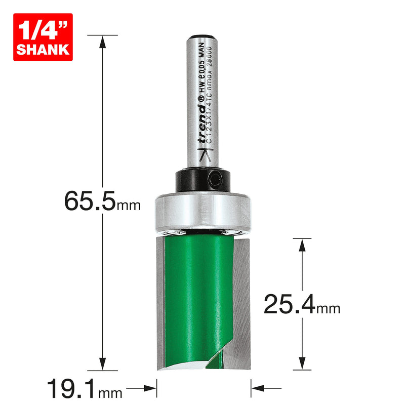 Trend Tools C123X1/4TC Template Profile 19.1Mm Diameter