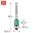 Trend Tools C134X1/4TC Three Flute Trim12.7Mm Diameter