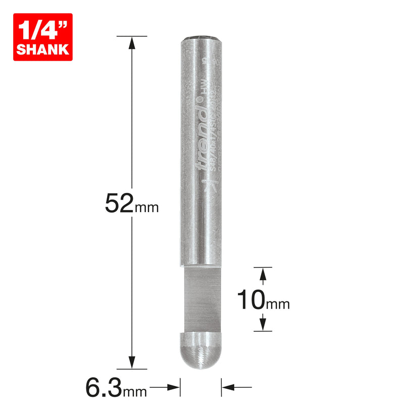 Trend Tools S48/40X1/4STC Economy Trimmer 6.3Mm Diameter 10Mm Length