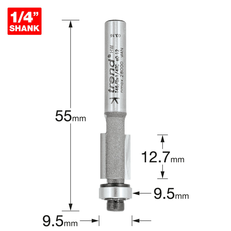 Trend Tools T46/0X1/4TC Trimming Cutter 9.5Mm Diameter