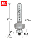 Trend Tools 46/115X1/4TC Bearing Guided Ovolo Cutter 1.6Mm Radius