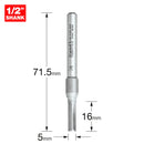 Trend Tools C004X1/4TC Two Flute Cutter 5Mm Diameter