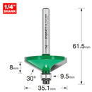 Trend Tools C139X1/4TC Self Guided Chamfer 30 Degrees X 7.0Mm Cut