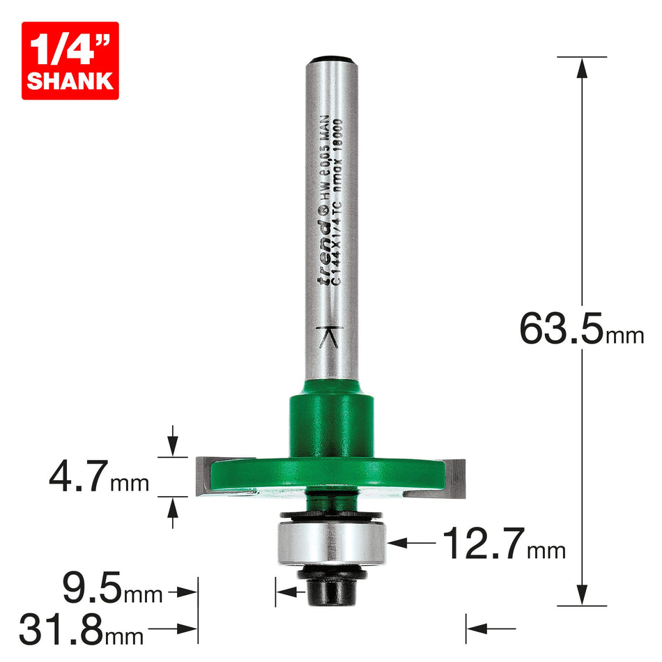 Trend Tools C144X1/4TC Slotting 4.7Mm Cut