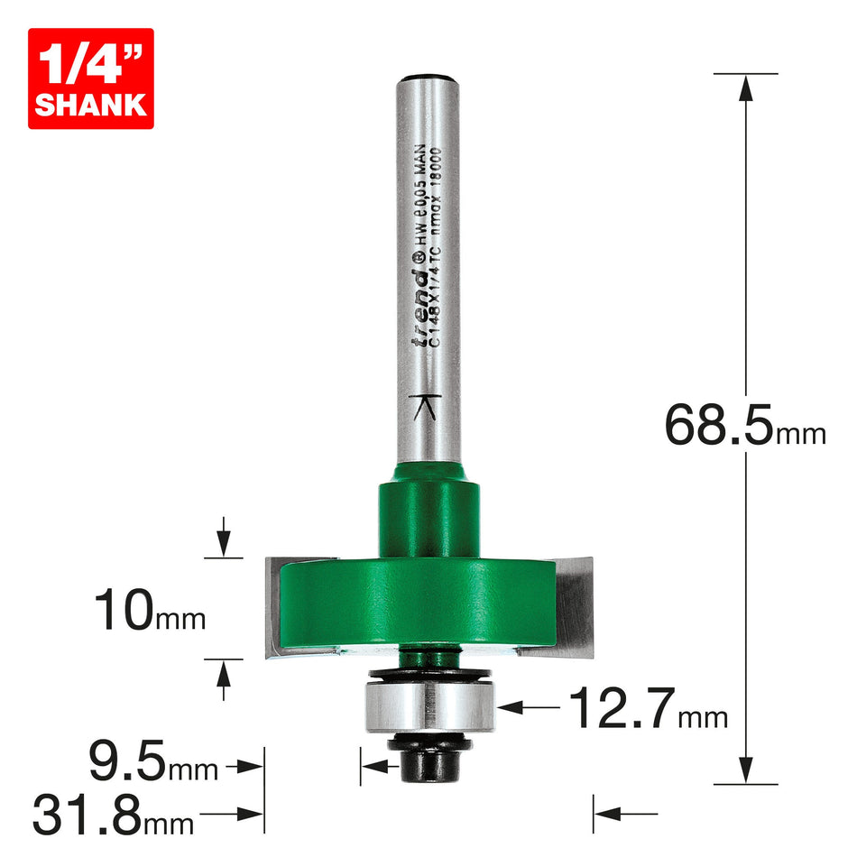 Trend Tools C148X1/4TC Slotting 10Mm Cut