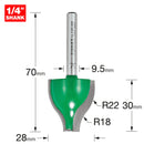 Trend Tools C016X1/4TC Two Flute Cutter 10Mm Diameter