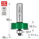 Trend Tools C040X1/2TC Self Guided Rebater 35Mm Diameter X 12.7Mm Cut