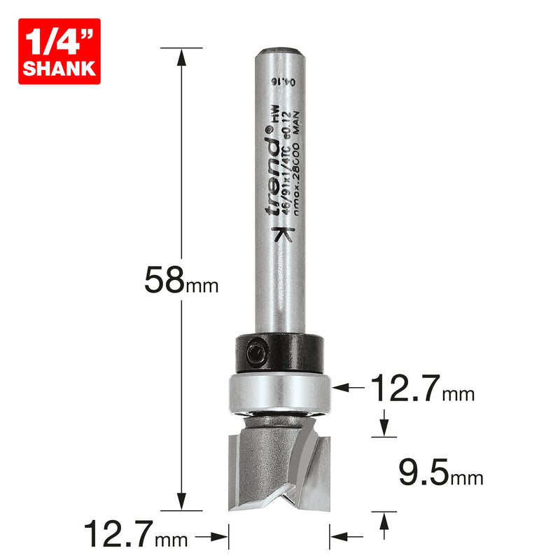 Trend Tools 46/91X1/4TC Guided Profiler 12.7Mm Dia X 9.5Mm Cut