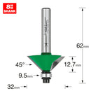 Trend Tools C049X8MMTC Self Guided Chamfer Angle=45 Degrees X 12.7Mm Cut