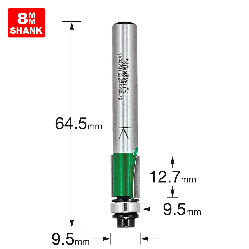 Trend Tools C115X8MMTC Self Guided Trimmer 9.5Mm Diameter