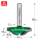 Trend Tools C150X8MMTC Raised Panel 12Mm Radius X 41Mm Diameter