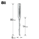 Trend Tools 50/52X8MMHSSE Helical Plunge Cutter 6Mm Diameter