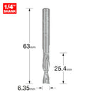 Trend Tools S55/2LHX14STC Spiral Down-Cut  6.35Mm Diameter