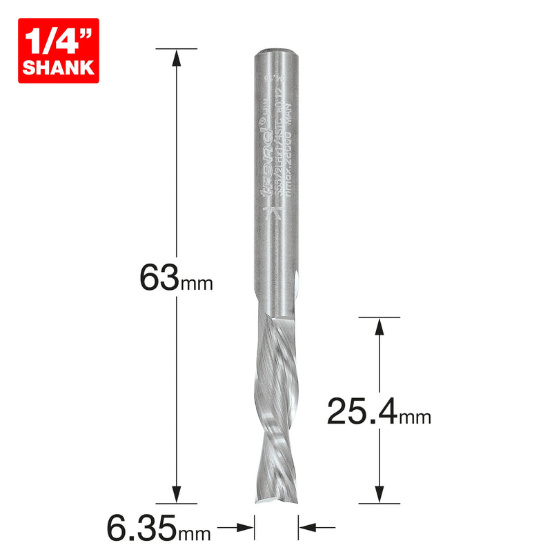 Trend Tools S55/2LHX14STC Spiral Down-Cut  6.35Mm Diameter