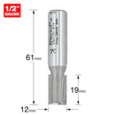 Trend Tools 3/8X1/2TC Two Flute Cutter 12Mm Diameter