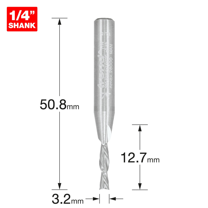 Trend Tools S55/02LHX1/4STC Spiral Down-Cut  3.2Mm Diameter