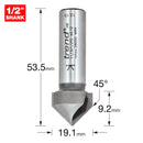 Trend Tools 11/3X1/2TC Chamfer V Groove Cutter 45 Degrees