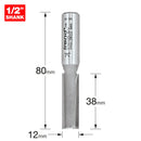 Trend Tools 3/72X1/2TC Two Flute Cutter 12Mm Diameter