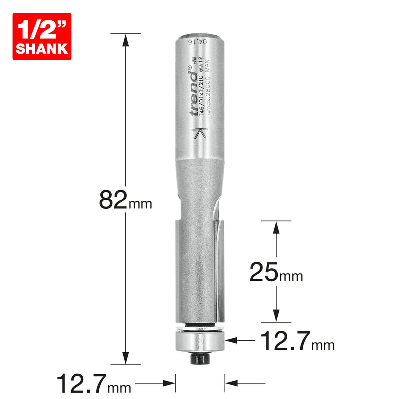 Trend Tools T46/01X1/2TC Guided 90 Degree Trimmer 12.7Mm Diameter 25Mm Length