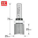 Trend Tools 46/100X1/2TC Guided Profiler 25Mm Dia X 25Mm Cut