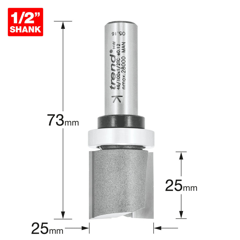 Trend Tools 46/100X1/2TC Guided Profiler 25Mm Dia X 25Mm Cut
