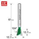 Trend Tools C041AX1/4TC Dovetail Cutter Angle=104 Degrees 12.7Mm Diameter