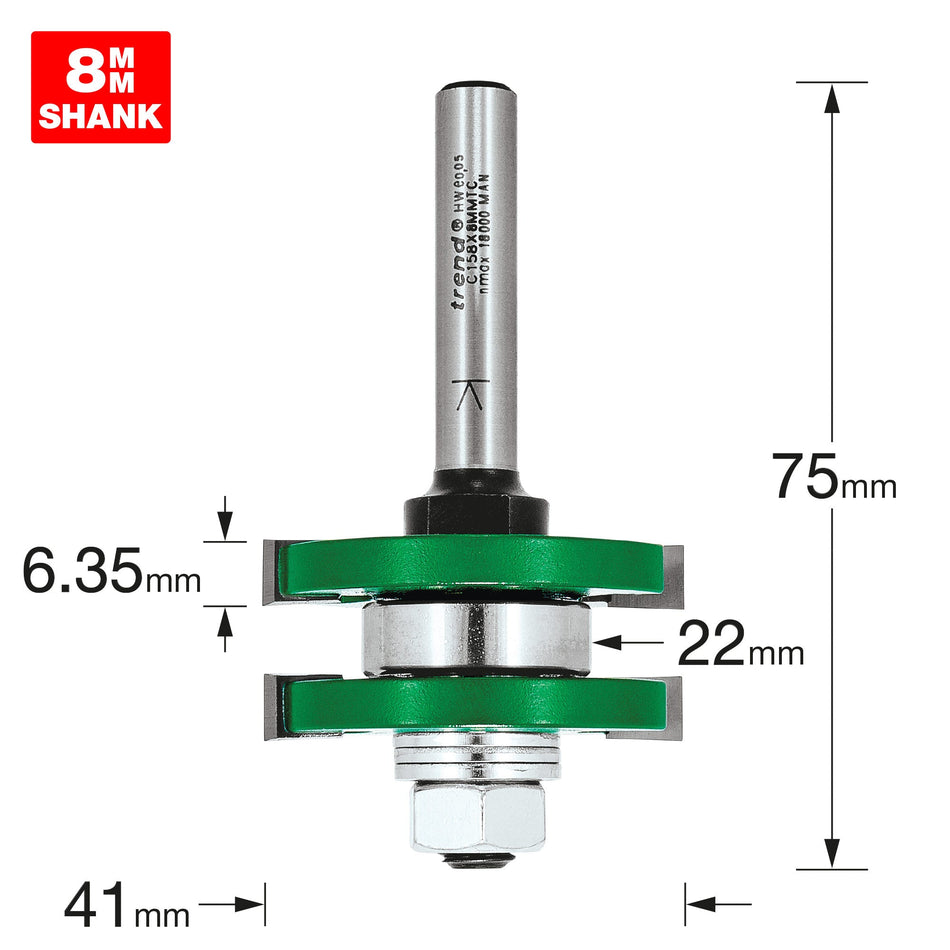 Trend Tools C158X8MMTC Tongue And Groover Set 41Mm Diameter