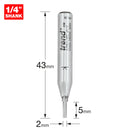 Trend Tools 3/06X1/4TC Two Flute Cutter 2Mm Diameter