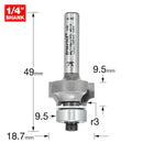 Trend Tools 46/118X1/4TC Bearing Guided Ovolo Cutter 3Mm Radius