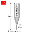 Trend Tools 3/10X1/2TC Two Flute Cutter 3.2Mm Diameter