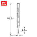 Trend Tools C001AX1/4TC Two Flute Cutter 3Mm Diameter