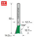 Trend Tools C159X1/4TC Dovetail 12.7Mm Diameter X 104 Degrees Spurs