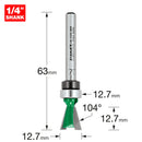 Trend Tools C162X1/4TC Dovetail 12.7Mm Diameter X 104 Degrees Guided