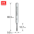 Trend Tools C001BX1/4TC Two Flute Cutter 3.2Mm Diameter