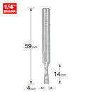Trend Tools S60/04X1/4STC Acrylic Spiral Upcut Cutter 4Mm Diameter
