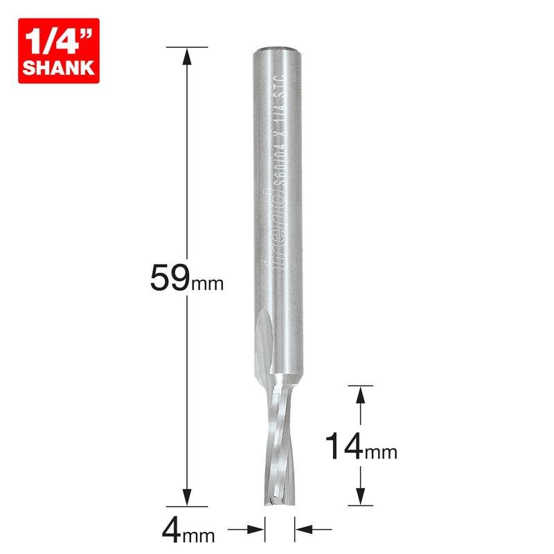 Trend Tools S60/04X1/4STC Acrylic Spiral Upcut Cutter 4Mm Diameter