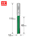 Trend Tools C172X1/2TC Trend Craft Pro 12Mm X 63Mm 1/2In Shank Router Cutter Bit For Use With Trend Lock Jigs