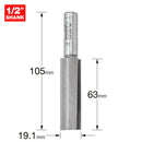Trend Tools 4/52X1/2TC Two Flute Cutter 19.1Mm Diameter