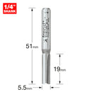 Trend Tools 3/13X1/4TC Two Flute Cutter 5.5Mm Diameter