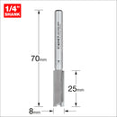 Trend Tools 3/43X1/4TC Two Flute Cutter 8Mm Diameter