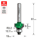 Trend Tools C074X8MMTC Rounding Over 3.2Mm Radius X 9.5Mm Cut