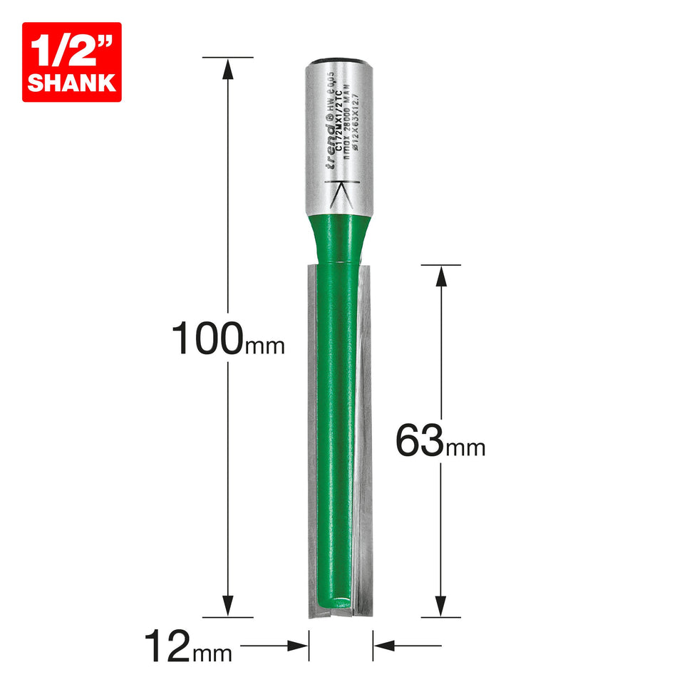 Trend Tools C172MX1/2TC Two Flute Cutter 12Mm Diameter