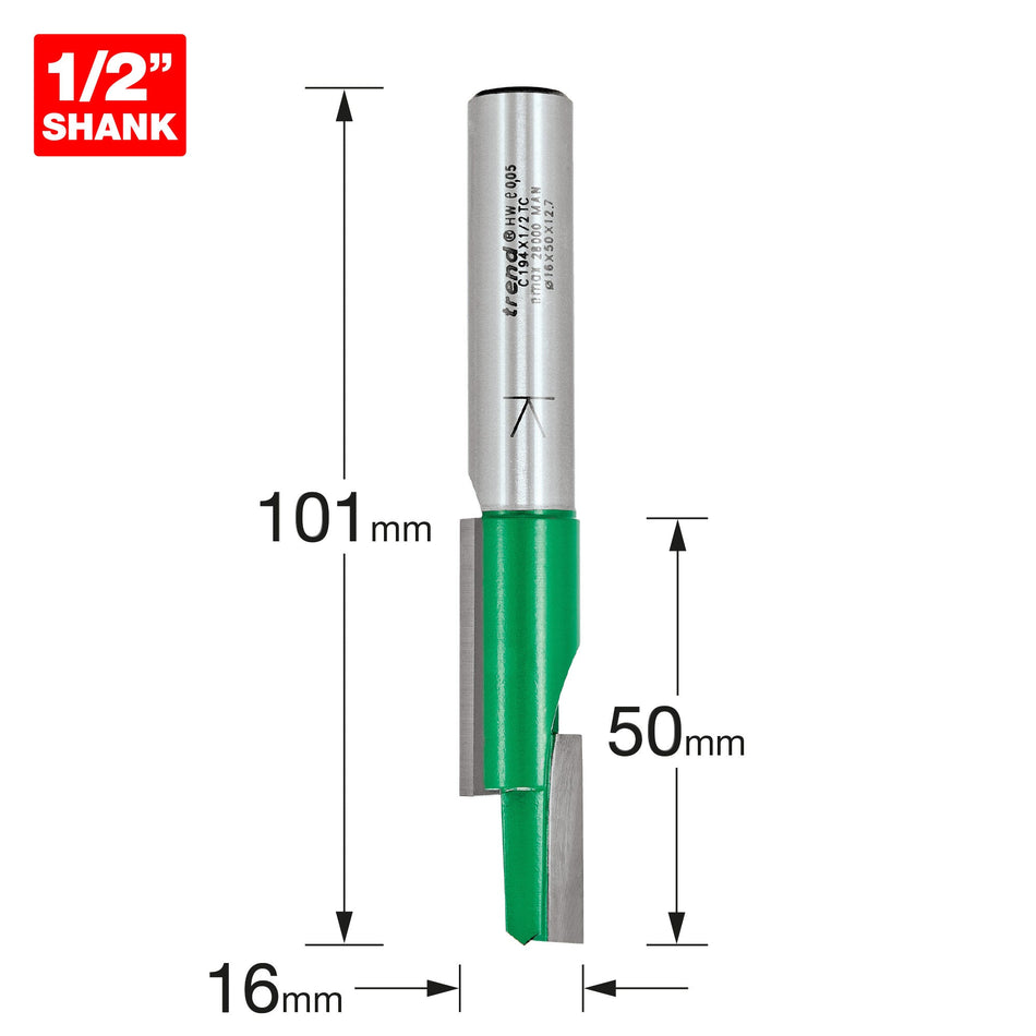 Trend Tools C194X1/2TC Staggered Mortise Cut 16 Diameter