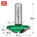 Trend Tools C150X1/2TC Raised Panel 12Mm Radius X 41Mm Diameter