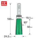 Trend Tools C214X1/2TC Bearing Guided 3 Degrees Undercut 50Mm Cut