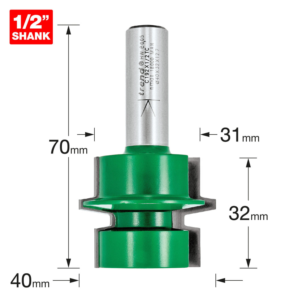 Trend Tools C192X1/2TC Offset Tongue And Groover