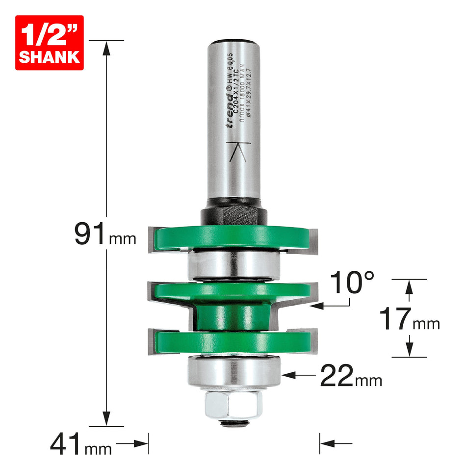 Trend Tools C204X1/2TC Easyset Profile Scribe Bevel 10 Degree